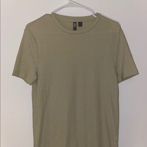 ASOS - Medium - Cream/Tan Fitted Hemline Shirt Top